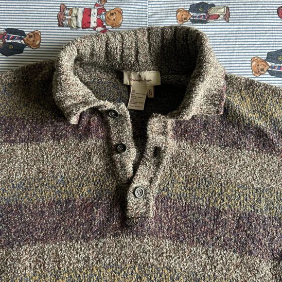 Vintage Men's Ermenegildo Zegna Striped Pullover Knit Wool Sweater 54IT US/XL - Picture 2 of 5